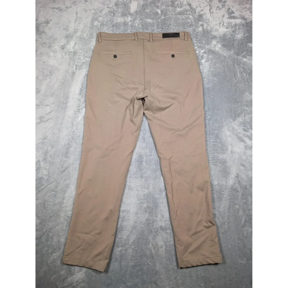 Au Noir Infinity Pants Mens 33x28 Beige Stretch Chino Slim Tapered Casual Golf